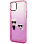 Karl Lagerfeld Gradient Karl and Choupette Apple iPhone 14 Plus (6.7) hátlapvédő tok pink (KLHCP14MTGKCP)