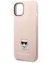 Karl Lagerfeld Liquid Silicone Choupette Apple iPhone 14 Plus (6.7) hátlapvédő tok pink (KLHCP14MSLCTPI)