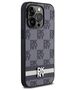 Original Case IPHONE 14 PRO DKNY Hardcase Leather Checkered Mono Pattern & Printed Stripes (DKHCP14LPCPTSSK) black 3666339263171