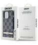 Original Case IPHONE 14 PRO DKNY Hardcase Leather Checkered Mono Pattern & Printed Stripes (DKHCP14LPCPTSSK) black 3666339263171