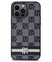 Original Case IPHONE 14 PRO MAX DKNY Hardcase Leather Checkered Mono Pattern & Printed Stripes (DKHCP14XPCPTSSK) black 3666339263188