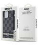 Original Case IPHONE 14 PRO MAX DKNY Hardcase Leather Checkered Mono Pattern & Printed Stripes (DKHCP14XPCPTSSK) black 3666339263188