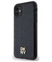 Original Case IPHONE 11 / XR DKNY Hardcase Leather Monogram Pattern Metal Logo MagSafe (DKHMN61PSHRPSK) black 3666339261412