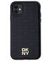 Original Case IPHONE 11 / XR DKNY Hardcase Leather Monogram Pattern Metal Logo MagSafe (DKHMN61PSHRPSK) black 3666339261412