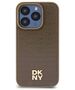 Original Case IPHONE 14 PRO DKNY Hardcase Leather Pattern Metal Logo MagSafe (DKHMP14LPSHRPSW) brown 3666339261771