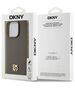 Original Case IPHONE 14 PRO DKNY Hardcase Leather Pattern Metal Logo MagSafe (DKHMP14LPSHRPSW) brown 3666339261771