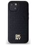 Original Case IPHONE 13 / 14 / 15 DKNY Hardcase Leather Monogram Pattern Metal Logo MagSafe (DKHMP14SPSHRPSK) black 3666339261474