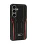 Original Case SAMSUNG GALAXY S24 Audi Genuine Leather MagSafe Hardcase (AU-TPUPCS24-R8/D3-RD) black & red 6955250228145