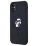 Original Case IPHONE 11 / XR Karl Lagerfeld Hardcase Silicone Karl & Choupette Magsafe (KLHMN61SCMKCRHK) black 3666339253943