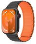 Strap for APPLE WATCH 4 / 5 / 6 / 7 / 8 / 9 / SE / ULTRA 1 / 2 (42 / 44 / 45 / 49 MM) Tech-Protect Iconband Magnetic black & orange 5906302309627