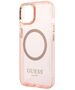 Guess Apple iPhone 14 Plus (6.7) Translucent MagSafe hátlapvédő tok pink (GUHMP14MHTCMP) 3666339069674