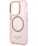 Guess Apple iPhone 14 Pro Max (6.7) Translucent MagSafe hátlapvédő tok pink (GUHMP14XHTCMP) 3666339069698