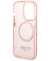 Guess Apple iPhone 14 Pro Max (6.7) Translucent MagSafe hátlapvédő tok pink (GUHMP14XHTCMP) 3666339069698