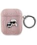 Original Case APPLE AIRPODS Karl Lagerfeld Cover Monogram Karl & Choupette Head pink 3666339283674