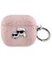 Original Case APPLE AIRPODS 3 Karl Lagerfeld Cover Monogram Karl & Choupette Head pink 3666339283698