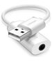 UGREEN US206 Audio Adapter, USB to Mini Jack 3.5mm AUX (White) 6957303837120