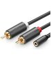 UGREEN AV102 2x RCA cable (Cinch) jack 3.5 mm 0,25m (black) 6957303815616