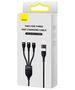 3in1 USB cable Baseus Flash Series 2, USB-C + micro USB + Lightning, 100W, 1.2m (black) 6932172608743