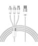 3in1 USB cable Baseus StarSpeed Series, USB-C + Micro + Lightning 3,5A, 1.2m (White) 6932172622299