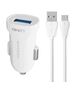 Car charger LDNIO DL-C17, 1x USB, 12W + Micro USB cable (white) 5905316142701