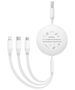 Charging Cable 3w1 Baseus USB to USB-C, USB-M, Lightning 3,5A, 1,1m (White) 6932172645526