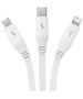 Charging Cable 3w1 Baseus USB to USB-C, USB-M, Lightning 3,5A, 1,1m (White) 6932172645526