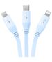 Charging Cable 3w1 Baseus USB to USB-C, USB-M, Lightning 3,5A, 1,1m (blue) 6932172645502