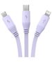 Charging Cable 3w1 Baseus USB to USB-C, USB-M, Lightning 3,5A, 1,1m (purple) 6932172645519