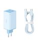 Baseus Charger 2x USB, 2x Type-C, 100W + Type-C Cable, 100W, 20V, 5A, 1m - Baseus GaN6 Pro (P10162705312-00) - Blue 6932172644482 έως 12 άτοκες Δόσεις