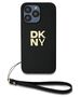 Original Case IPHONE 14 PRO DKNY Hardcase Wrist Strap Stock Logo (DKHCP14LPBSWSK) black 3666339264710