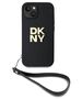 Original Case IPHONE 13 / 14 / 15 DKNY Hardcase Wrist Strap Stock Logo (DKHCP14SPBSWSK) black 3666339264697