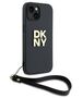 Original Case IPHONE 13 / 14 / 15 DKNY Hardcase Wrist Strap Stock Logo (DKHCP14SPBSWSK) black 3666339264697