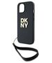 Original Case IPHONE 13 / 14 / 15 DKNY Hardcase Wrist Strap Stock Logo (DKHCP14SPBSWSK) black 3666339264697