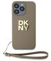 Original Case APPLE IPHONE 15 PRO DKNY Hardcase Wrist Strap Stock Logo (DKHCP15LPBSWSE) beige 3666339264895