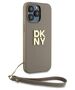 Original Case APPLE IPHONE 15 PRO DKNY Hardcase Wrist Strap Stock Logo (DKHCP15LPBSWSE) beige 3666339264895