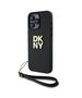 Original Case APPLE IPHONE 15 PRO MAX DKNY Hardcase Wrist Strap Stock Logo (DKHCP15XPBSWSK) black 3666339264765