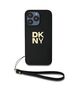 Original Case APPLE IPHONE 15 PRO MAX DKNY Hardcase Wrist Strap Stock Logo (DKHCP15XPBSWSK) black 3666339264765