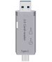 Card reader DeTech, USB Type-C - USB 3.0 OTG, SD, TF, Silver- 17854 έως 12 άτοκες Δόσεις