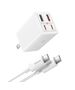 Baseus US Charger 2x USB, 2x Type-C, 65W + Type-C Cable, 100W, 20V, 5A, 1m - Baseus GaN6 Pro (P1016270222213-00) - White 6932172644420 έως 12 άτοκες Δόσεις