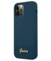 Original Case IPHONE 12 PRO MAX Guess Hardcase Metal Logo Script (GUHCP12LLSLMGBL) blue 3700740494622