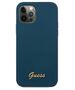 Original Case IPHONE 12 PRO MAX Guess Hardcase Metal Logo Script (GUHCP12LLSLMGBL) blue 3700740494622