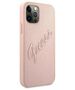 Original Case IPHONE 12 / 12 PRO Guess Hardcase Saffiano Vintage Script (GUHCP12MRSAVSRG) pink 3666339002725