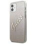 Original Case IPHONE 12 MINI Guess Hardcase Glitter Gradient Script (GUHCP12SPCUGLSGO) gold 3700740494738