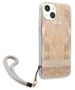 Case IPHONE 13 MINI Guess Hardcase Flower Strap (GUHCP13SHFLSD) gold 3666339040512