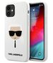 Original Case IPHONE 12 MINI Karl Lagerfeld Hardcase Silicone Karl`s Head (KLHCP12SSLKHWH) white 3700740482773