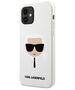 Original Case IPHONE 12 MINI Karl Lagerfeld Hardcase Silicone Karl`s Head (KLHCP12SSLKHWH) white 3700740482773