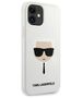 Original Case IPHONE 12 MINI Karl Lagerfeld Hardcase Silicone Karl`s Head (KLHCP12SSLKHWH) white 3700740482773