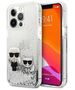 Original Case IPHONE 13 PRO Karl Lagerfeld Hardcase Liquid Glitter Karl&Choupette (KLHCP13LGKCS) silver 3666339027353