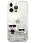 Original Case IPHONE 13 PRO Karl Lagerfeld Hardcase Liquid Glitter Karl&Choupette (KLHCP13LGKCS) silver 3666339027353