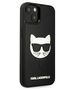 Original Case IPHONE 13 MINI Karl Lagerfeld Hardcase 3D Rubber Choupette (KLHCP13SCH3DBK) black 3666339028138